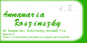 annamaria roszinszky business card